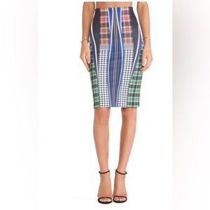 Clover Canyon Dublin Neoprene/scuba pencil skirt xs in Multi
